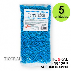 CEREAL CHOCOLATE COLOR AZUL  X 5 paquetes X200GR ARGENFRUT